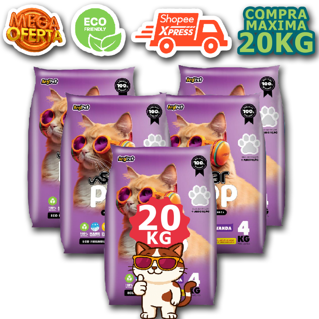 20kg areia sanitaria lavanda higienica natural argila absorvente para gatos ecologica