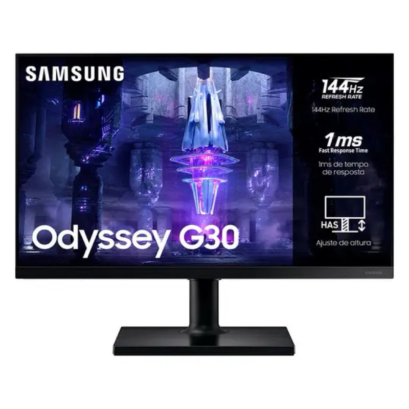 Monitor Samsung Odyssey G30 LS24BG300ELMZD 24" Full HD Va 144Hz FreeSync Preto