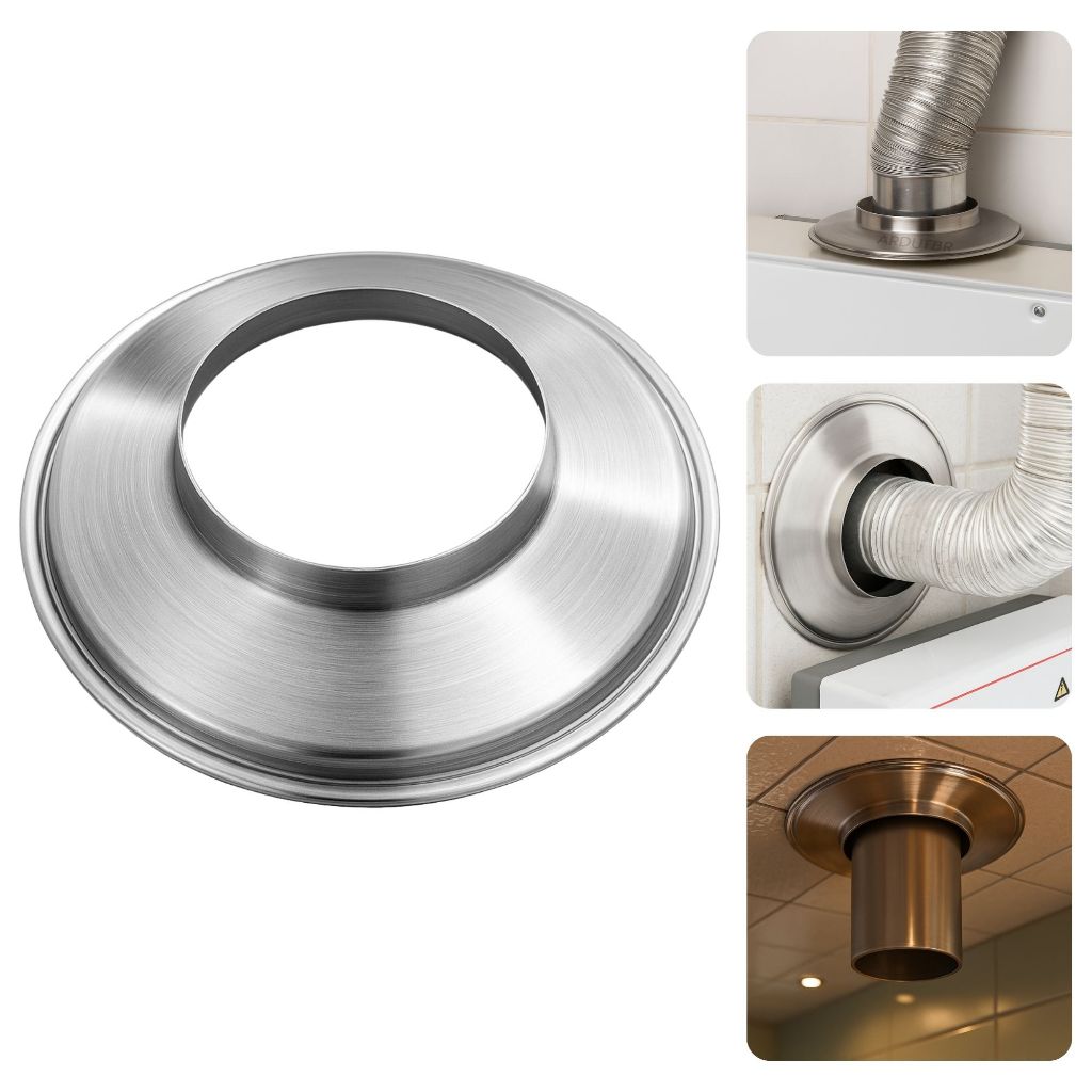 Aro Anel Arremate 90mm De Alumínio Ideal Para Duto Tubos Acabamento Em Aquecedores A Gás Chaminés