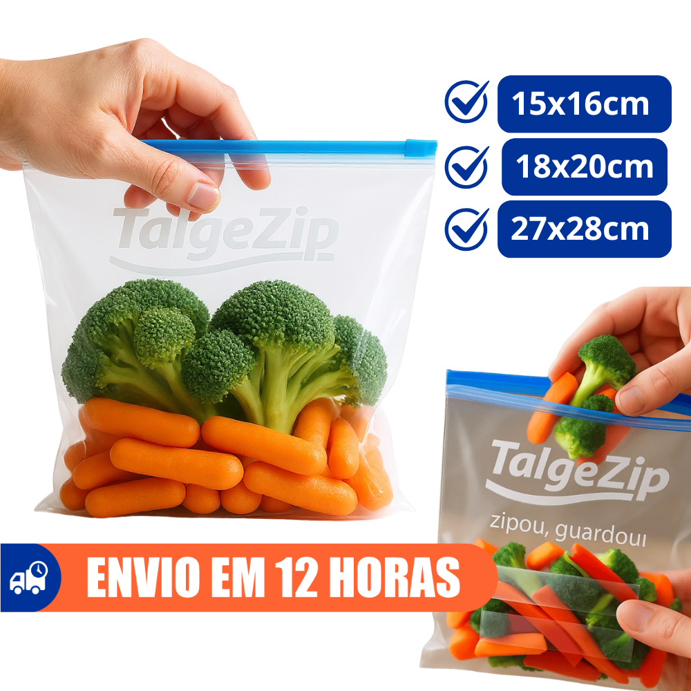 Saco Zip Fecho Slider Para Alimentos e Utilidades Marca Talge em Oferta na Shopee