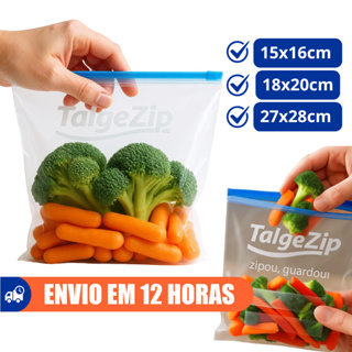 Saco Zip Fecho Slider Para Alimentos e Utilidades Marca Talge em Oferta na Shopee