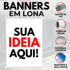 Banner Personalizado com Sua Arte – Feito em Lona Impermeável, Impressão Premium e Frete Rápido