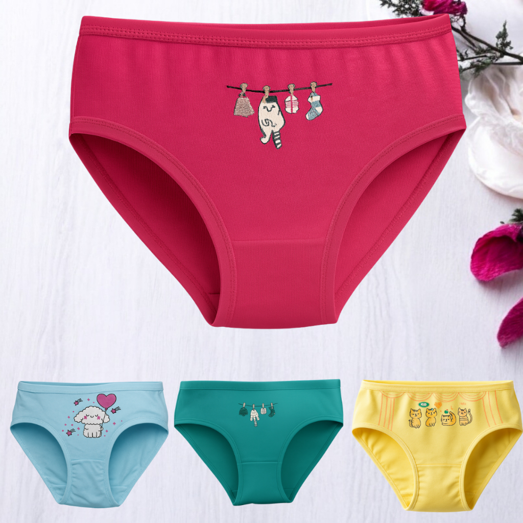 Kit com 5/10 Calcinhas Infantil Importada Menina Criança Estampada Tam 02 a 10 Anos 100% Algodão Importado em Oferta na Shopee