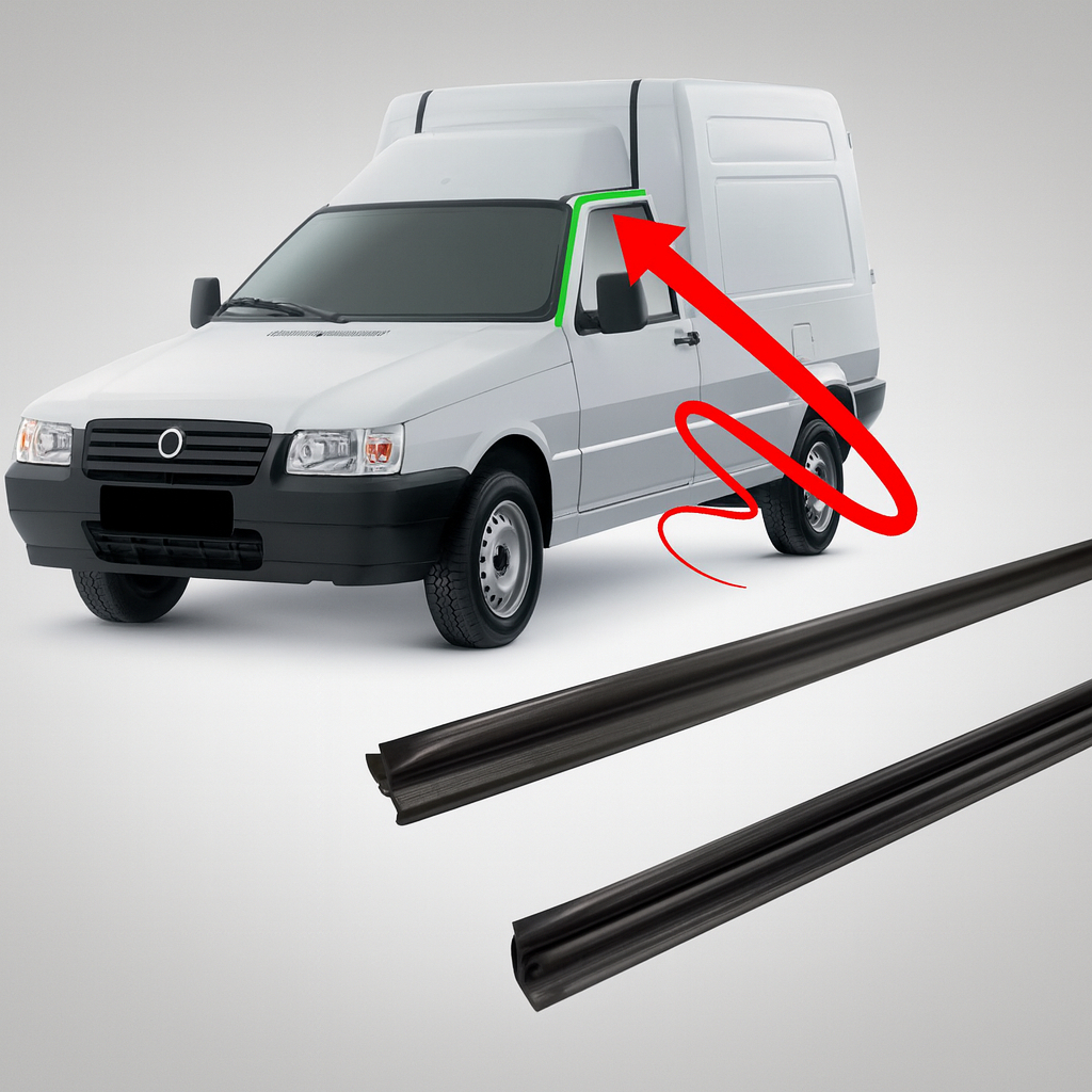 Kit Par Borracha Pingadeira Superior Da Porta Fiat Fiorino 1984A2013
