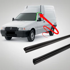 Kit Par Borracha Pingadeira Superior Da Porta Fiat Fiorino 1984A2013