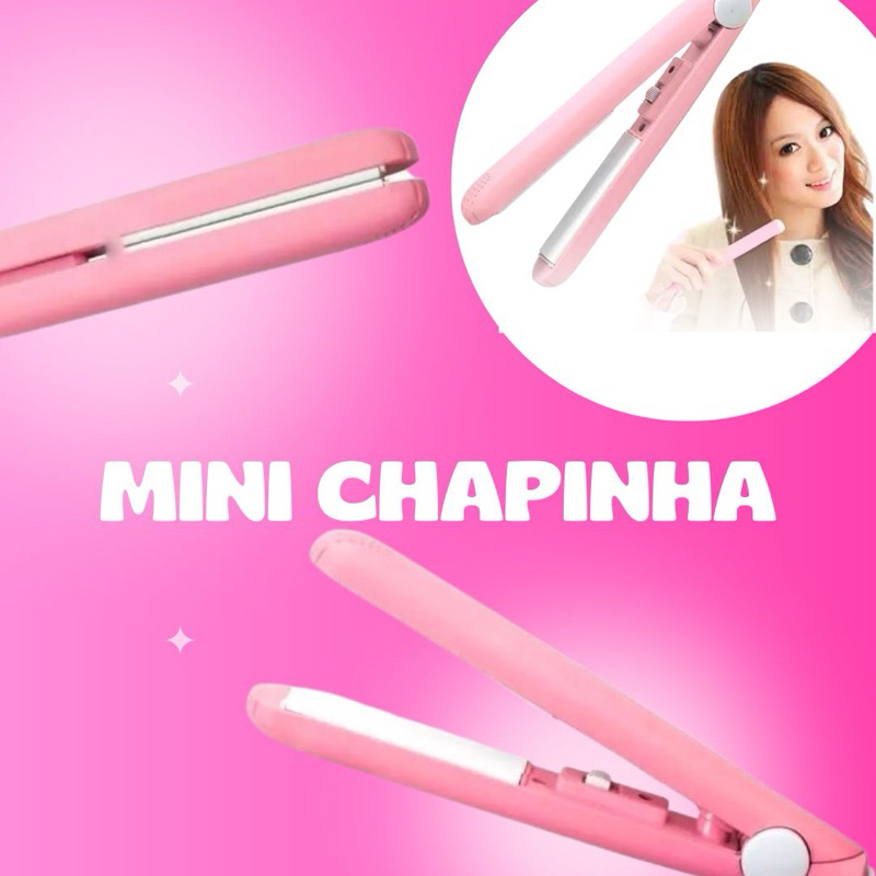 Mini Chapinha Portátil Make Time 110V – Prancha de Cabelo Alisadora Rápida Viagem Bolsa Beauty