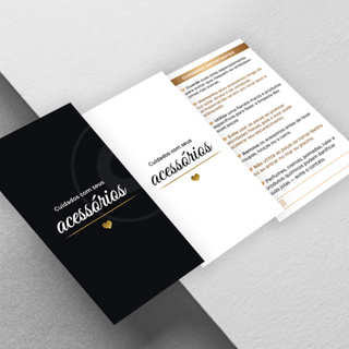 Cartão Cuidados Acessórios - Semi joias/ Bijuterias / 9x5 cm / Cores em Oferta na Shopee