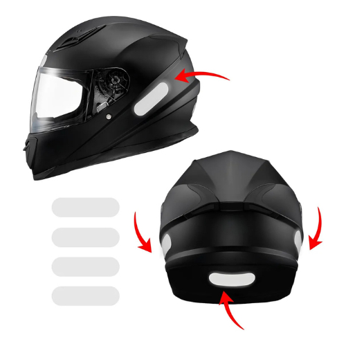 Adesivo Refletivo para Capacete de Moto: Kit Segurança Universal - Alta Visibilidade e Durabilidade