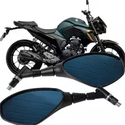 Retrovisor Bmw F800 Haste Curta Giro 360 Lente Azul Rosca Yamaha Fazer Ybr Factor Lander Par