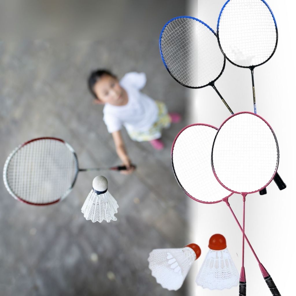 Jogo De Badminton Completo Com 2 Raquetes 2 Petecas E Bolsa