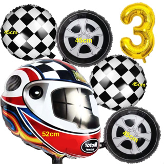 Kit MOTOVELOCIDADE CORRIDA CAPACETE NÚMERO BALÃO METALIZADO STOCK CAR CORRIDA RACHA CARROS MOTO PILOTO em Oferta na Shopee