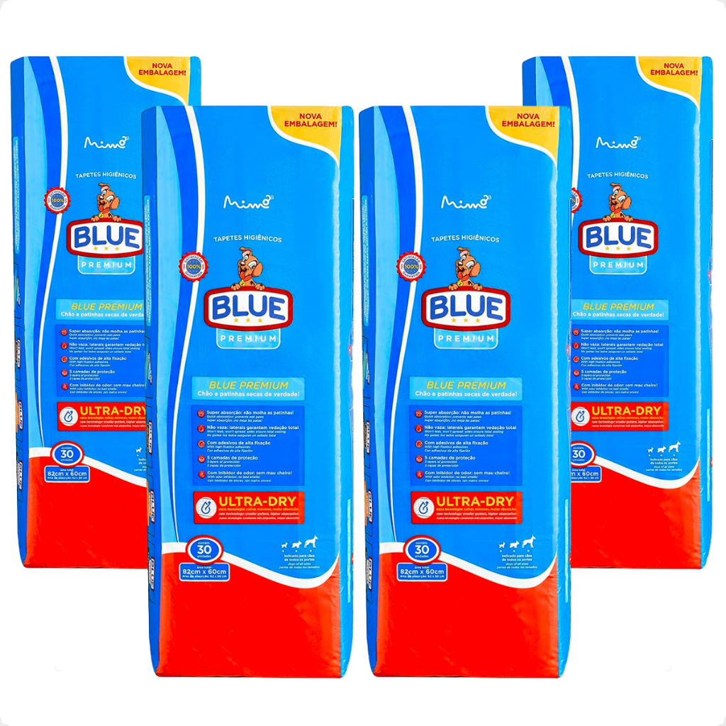 Kits de Tapete Higiênico Blue Premium 82x60 cm - 30 Unidades em Oferta na Shopee