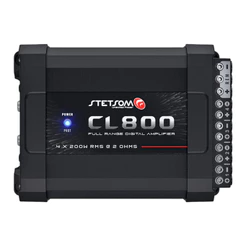 Módulo Amplificador Stetsom CL800.4 800W RMS 4 Canais 2 Ohms Com Cooler Potência Combat Line