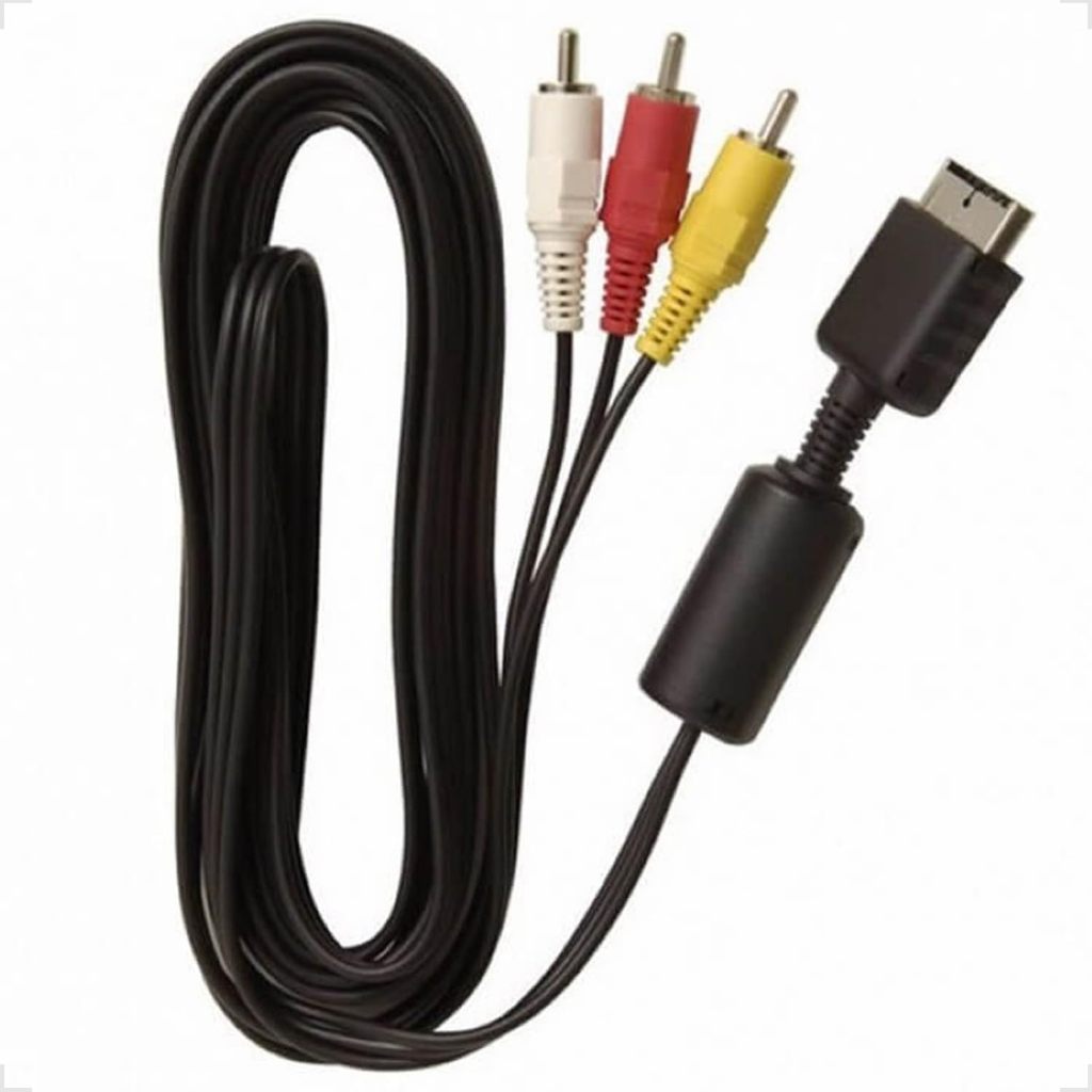 Cabo Av Audio E Video Rca Para Playstation 2, Ps2 - Play 1, Play 2, Play 3 - GAME