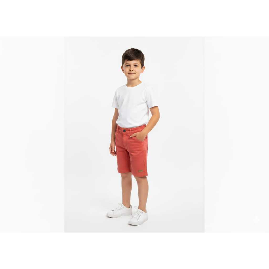 Bermuda Infantil Menino Ogochi Concept Color Algodão Elastano – Verde Claro Azul Claro Coral