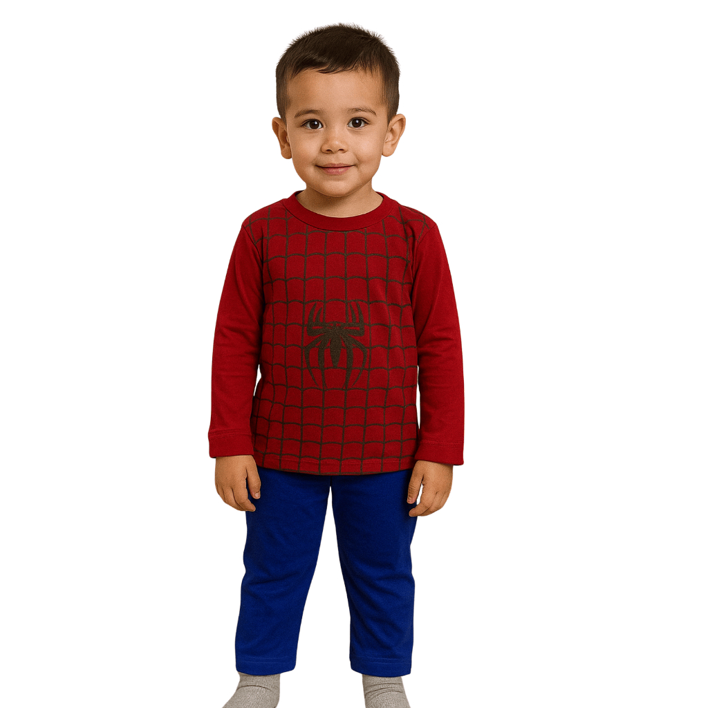 PIJAMA PERSONAGEM HOMEM ARANHA - CAMISETA ML E CALÇA