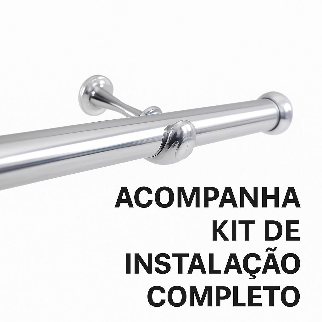 Kit Varão Para Cortina 2,00 Metros 19mm (Fino)  Resistente Várias Cores - Envio Imediato em Oferta na Shopee