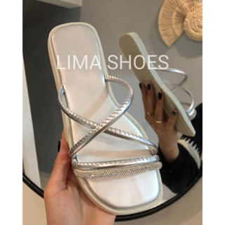 Sandália SLIDE Feminina leve e confortável fácil de calçar com tira brilhante Flatform em Oferta na Shopee