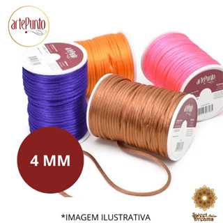 Cordão de Cetim (Rabo de Rato) Arte Punto 4mm com 40mts em Oferta na Shopee