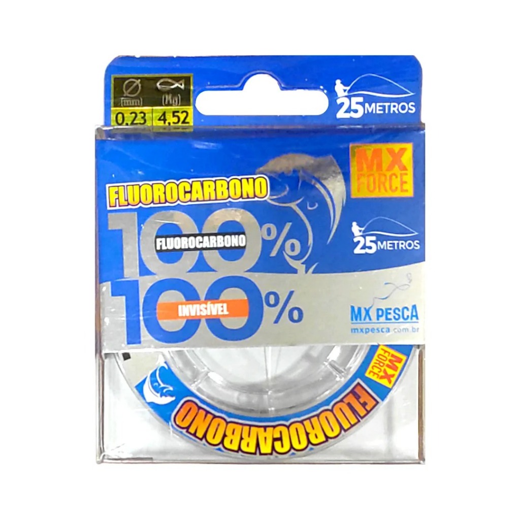 Linha de Pesca Fluorcarbono MX Pesca - 25 Metros