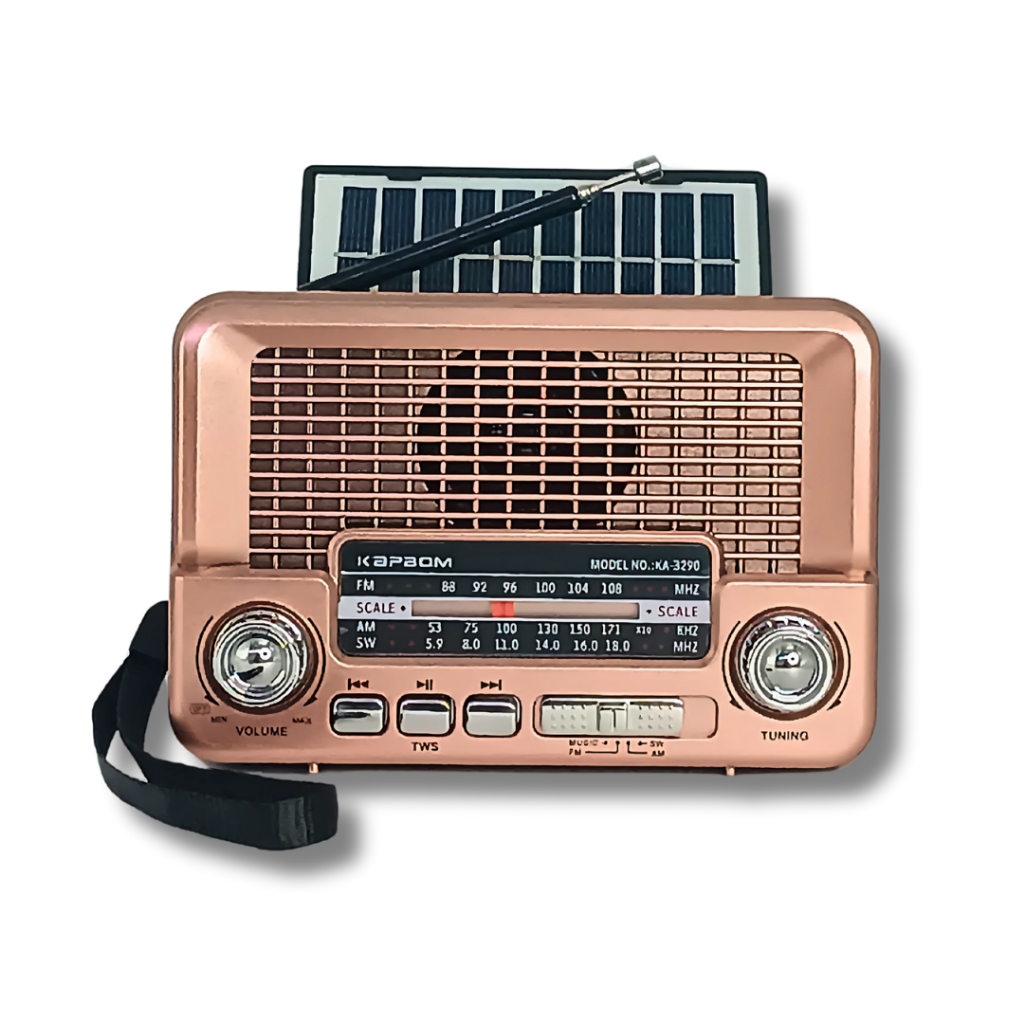 Rádio Retro Caixa de Som Bluetooth Usb Sd Am Fm multimídia Carregador Placa Solar em Oferta na Shopee