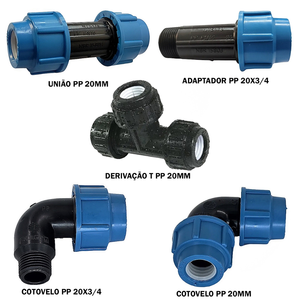 Conexões Compressão PP PEAD , Uniao, Emenda, Te, Cotovelo, Joelho CAVALETE SABESP COPASA