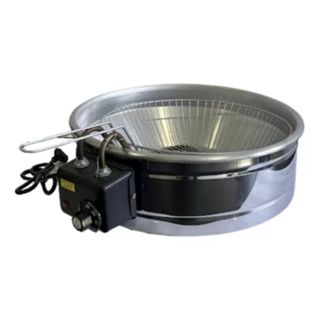 Fritadeira Elétrica Profissional 10L Tacho Redondo Aço Inox com Termostato e Cesto para Casa e Comércio em Oferta na Shopee