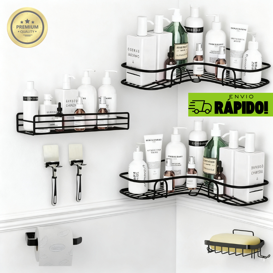 Prateleiras Suporte Com Alto Adesivos Para Parede Banheiro Lavanderia Shampoo Sabonete 1/2/3/4/7PECA