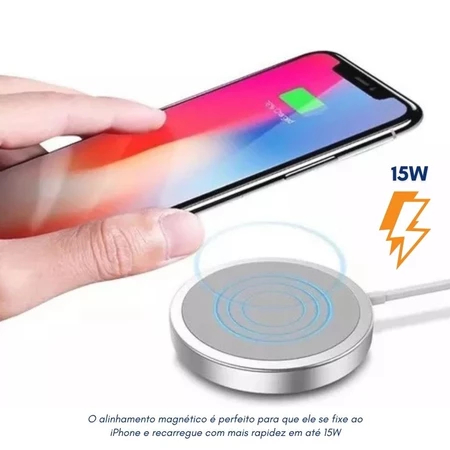 Carregador MagSafe Kapbom KA-5088 – 15W Super Rápido, Magnético e Sem Fio!