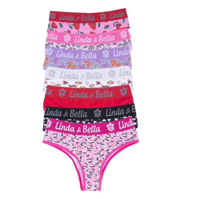 KitS Calcinhas Tanga Algodão Cós Largo Elástico Linda e Bella Promoção Direto da Fabrica em Oferta na Shopee