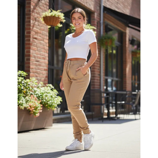 Calça Jeans Jogger Feminina Cintura alta Esportiva Sarja Confortável e Estilosa. em Oferta na Shopee