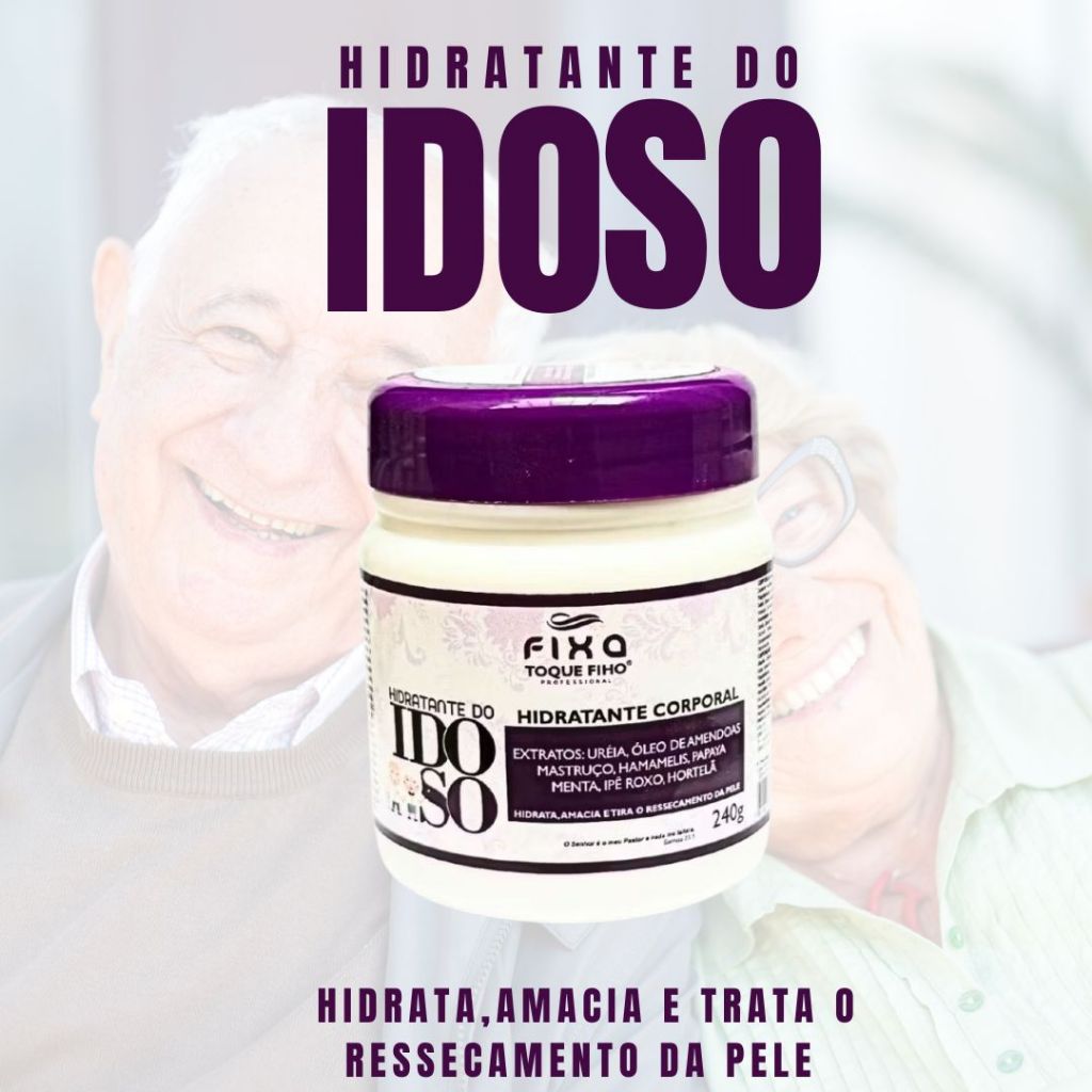 Creme do Idoso  240G Calmante Reduz a sensação de pele áspera e repuxada Hidrat Amacia Nutre Para todos os tipos de pele