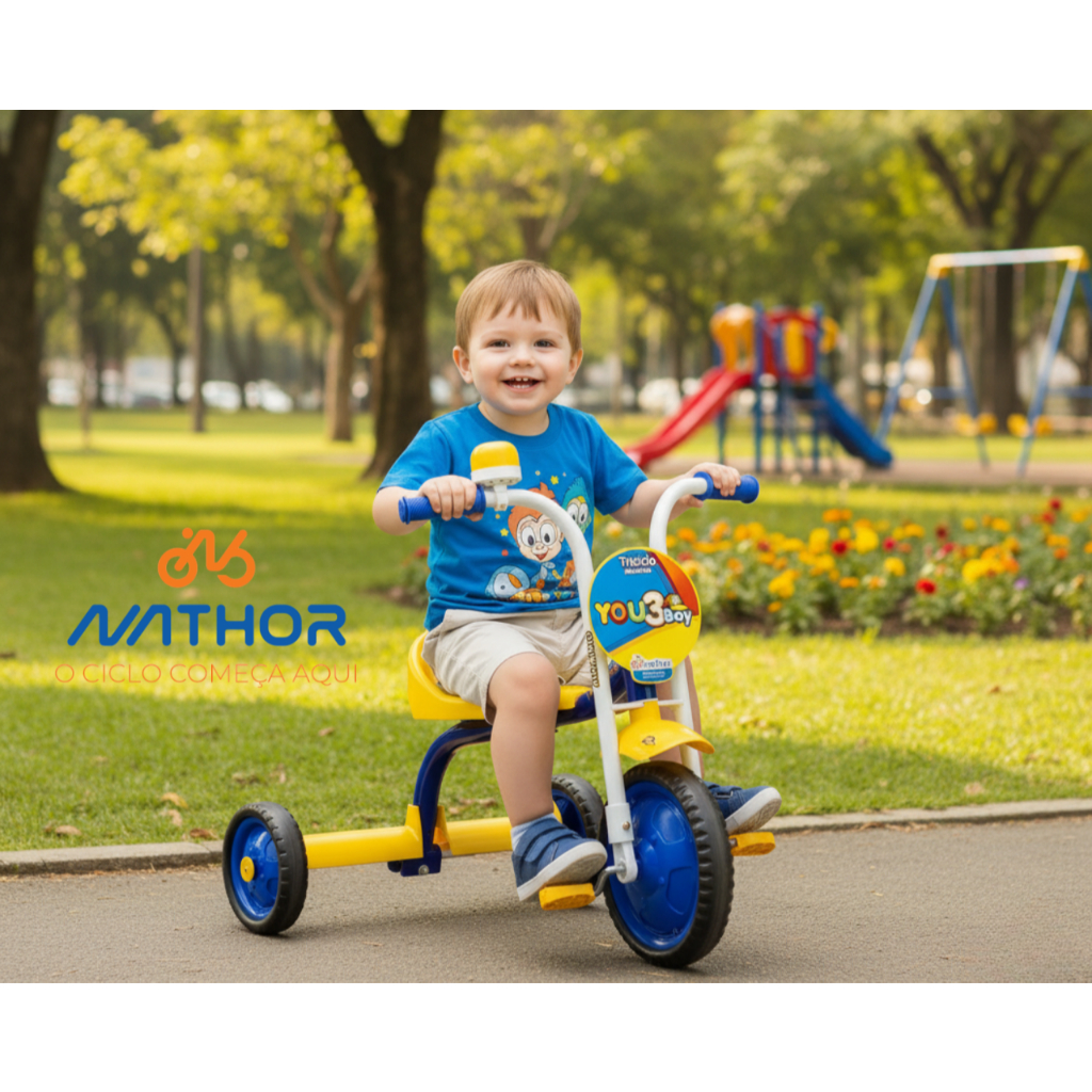 Triciclo Motoquinha Infantil Criança Nathor Menino Velotrol Bicicletinha Com Buzina a Ar