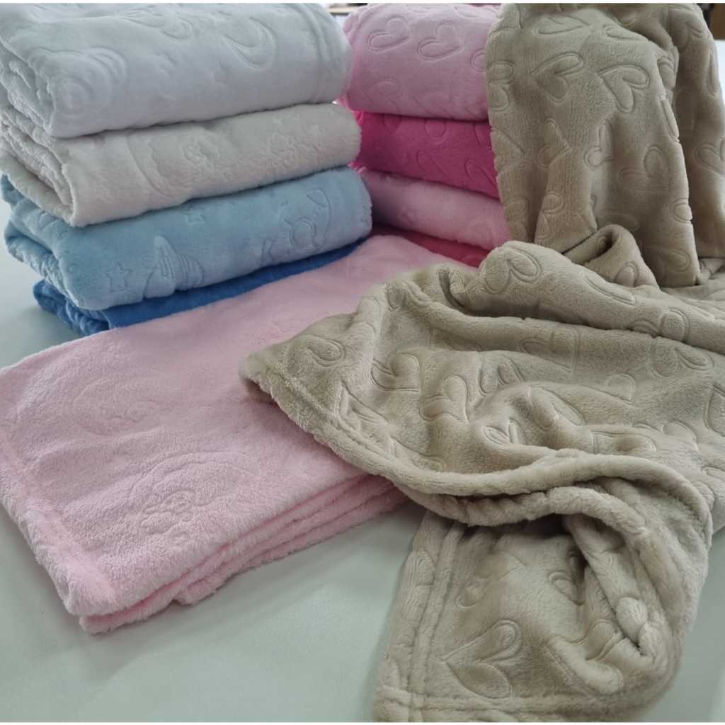 Kit 2 Mantas 3D Bebe Menina Menino Cobertor Microfibra Desenhos Saida Maternidade RN Berçário Macio