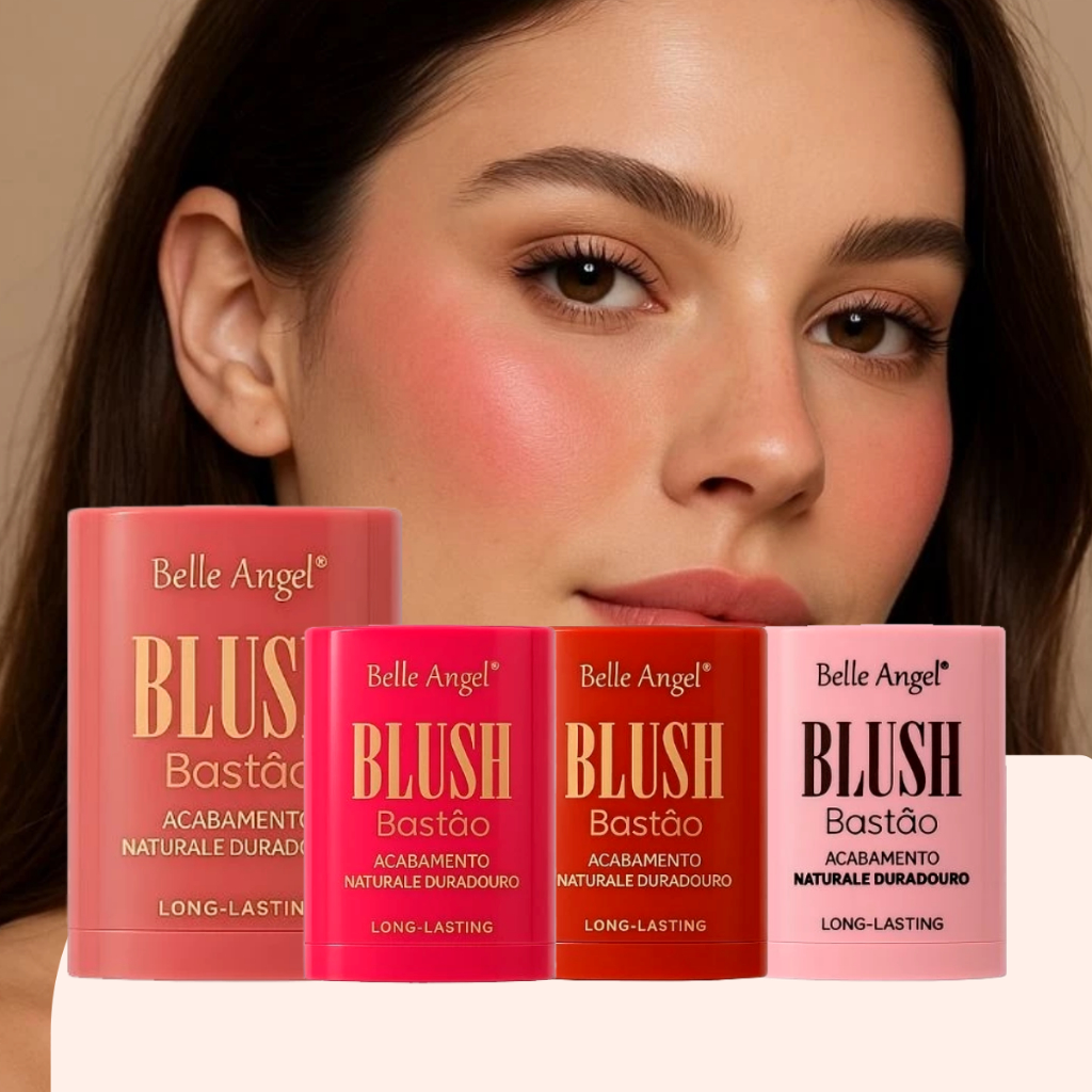 Blush Bastão Cor Natural Longa Duração Belle Angel RB 005 em Oferta na Shopee