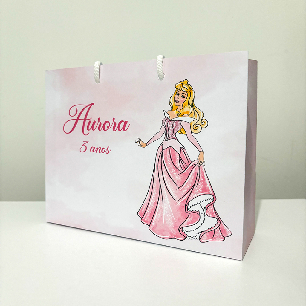 Sacolinha Sacola Personalizada | Chá de bebe | Lembrancinha Princesa Aurora A Bela Adormecida