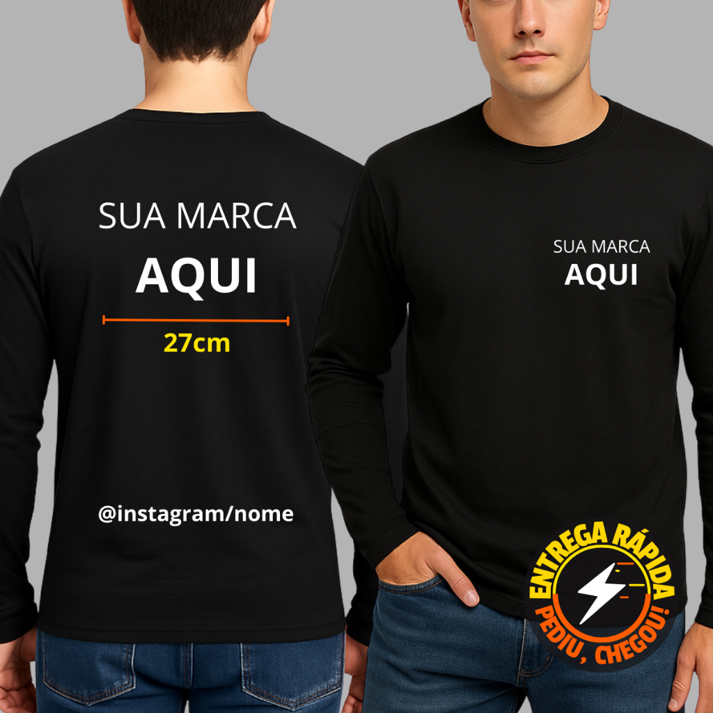 Camisa com Seu Logo Sua Marca no Peito e Costas