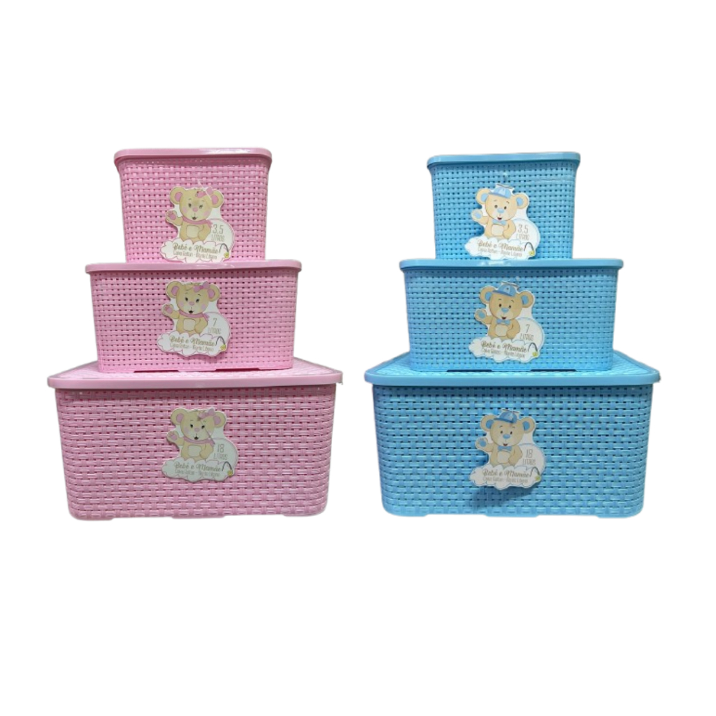 Kit 3 Caixas Organizadora Rattan REFORÇADA -  3,5L, 7L E 18L em Oferta na Shopee