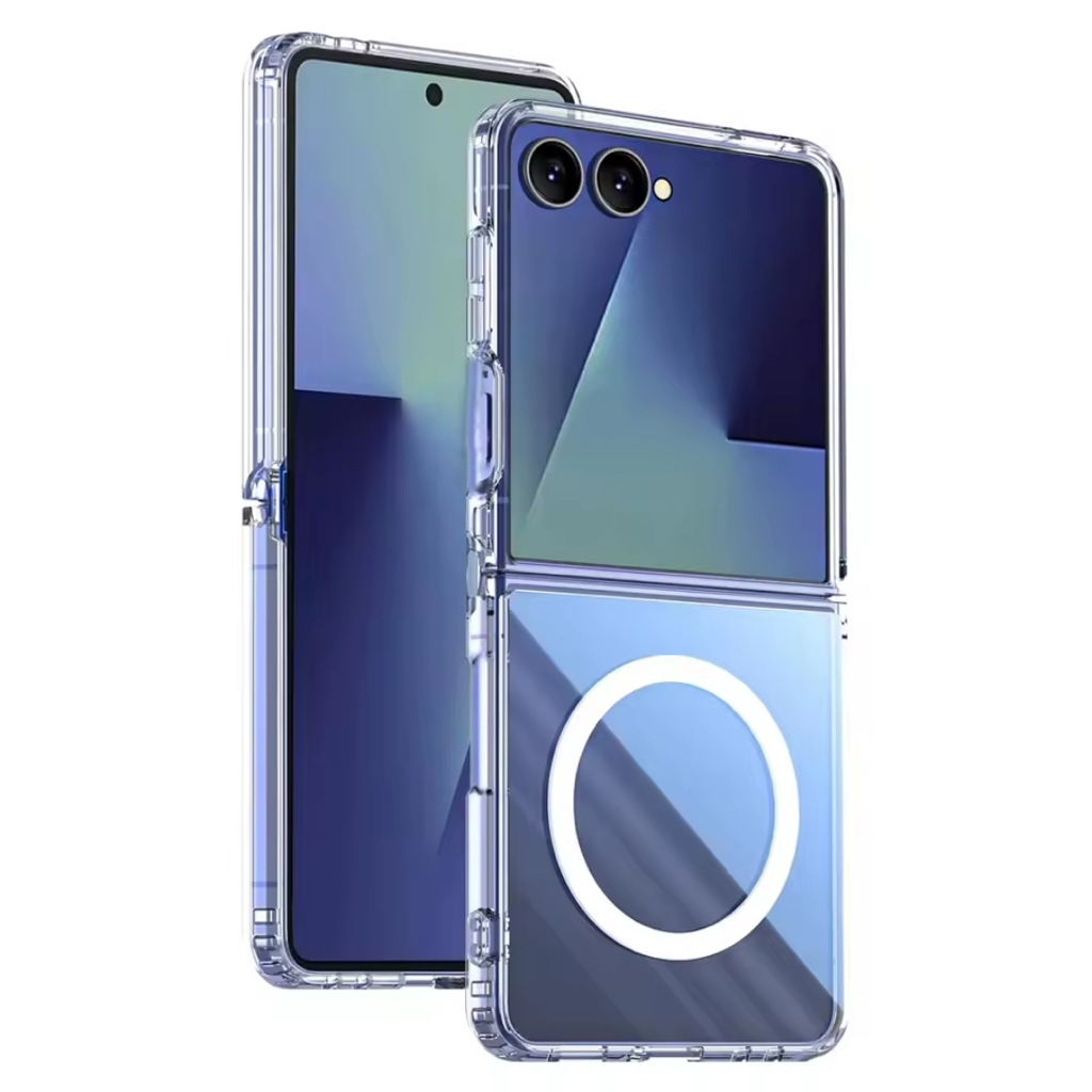Capa Protetora Transparente Anti-Impacto para Galaxy Z Flip 7, Compatível com Ma