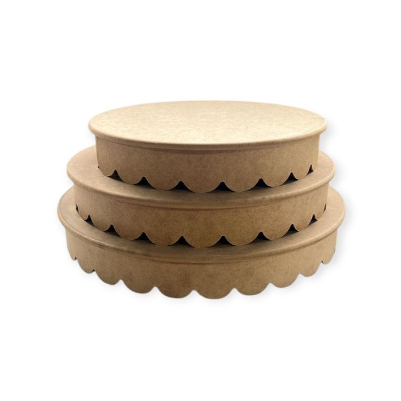 Trio tampo babado orgânico liso mdf para cilindros festa em Oferta na Shopee