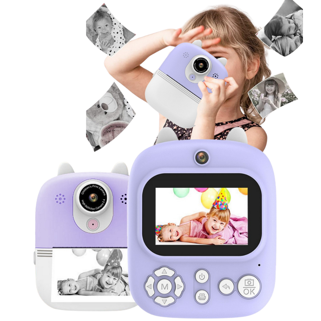 Câmera Instantânea Portátil Mini, Exposição Automática, Foto Imediata | Inclui Filme+um cartão de memória de 32GB.