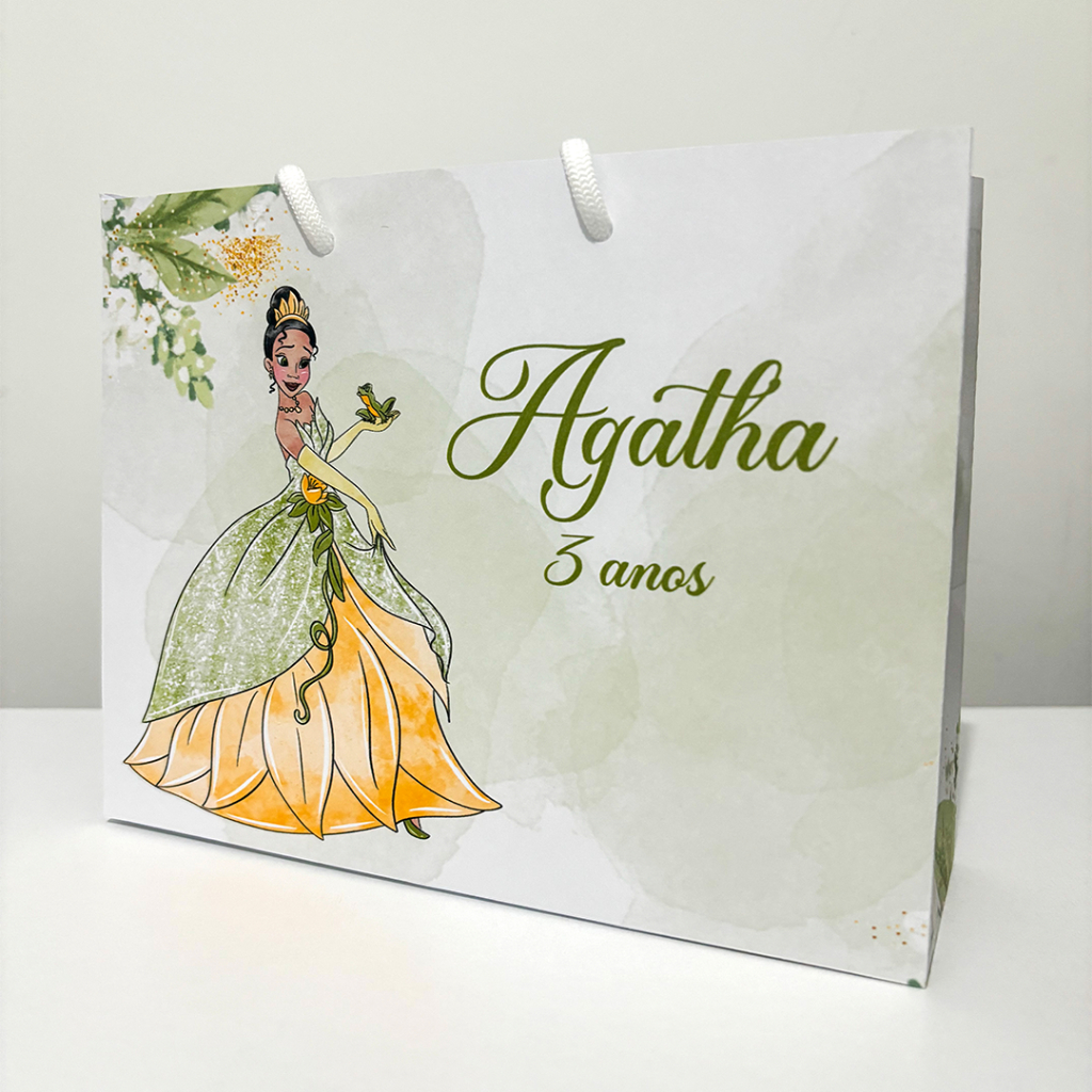 Sacolinha Sacola Personalizada | Chá de bebe | Lembrancinha Princesa Tiana