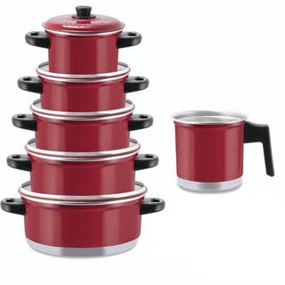Jogo De Panela Caçarola Conjunto + Leiteira Kit 6 pçs Premium