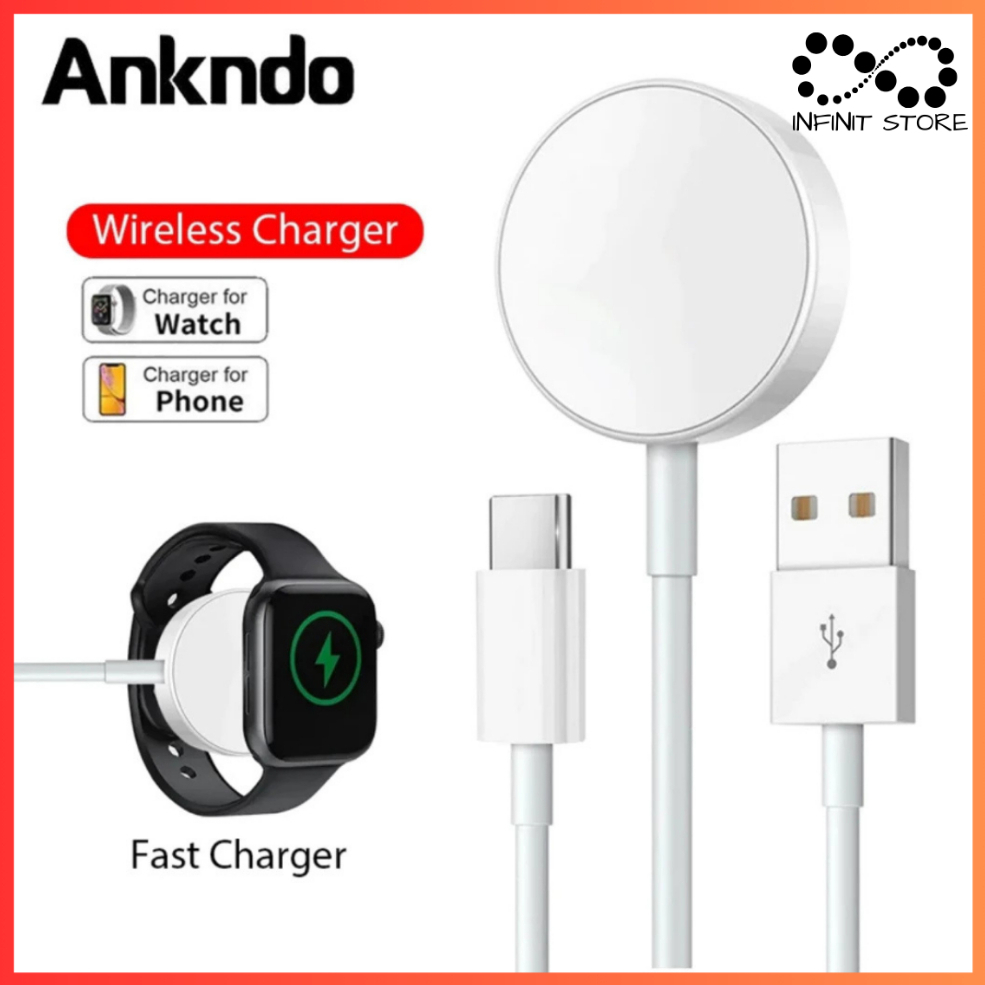 Carregador Relógio Magnético Por Indução USB/TIPO C Smartwatch Apple Watch Original