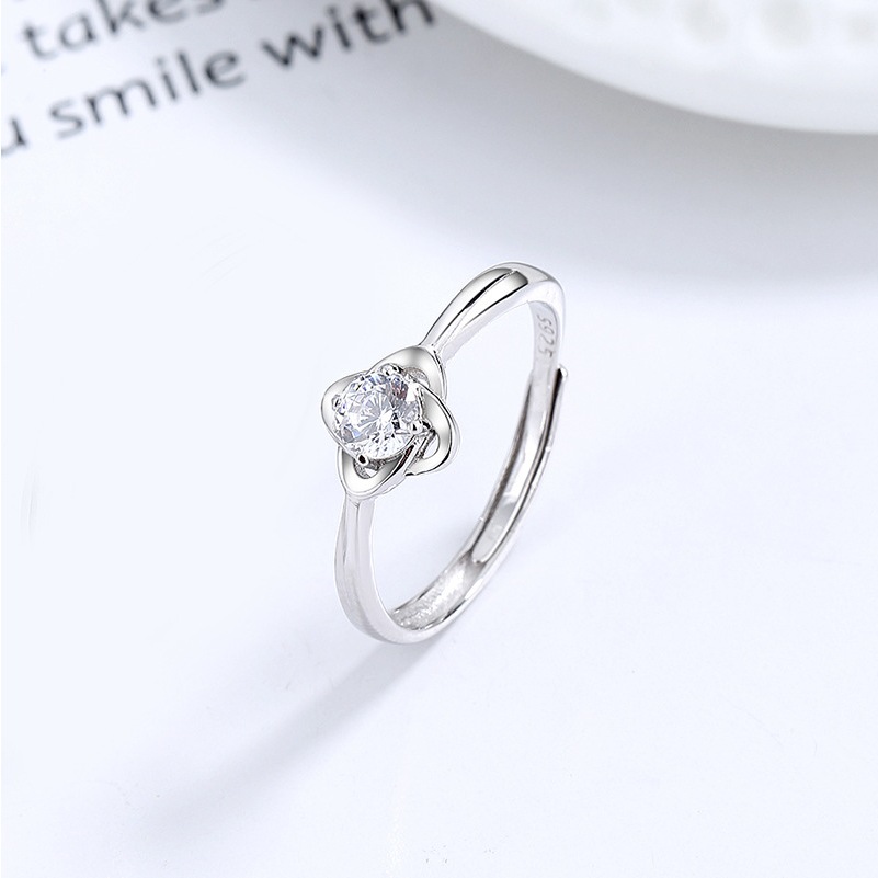 Anel Ajustável em Legítima Original Trevo de Quatro Folhas XC-017 em Oferta na Shopee