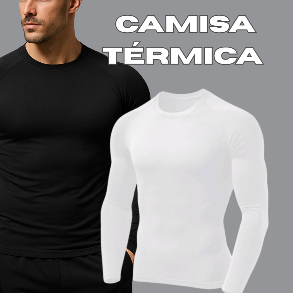 Camisa Térmica Masculina Com Proteção Uv 50+ Segunda Pele Camiseta Malha Fria Academia Manga Longa