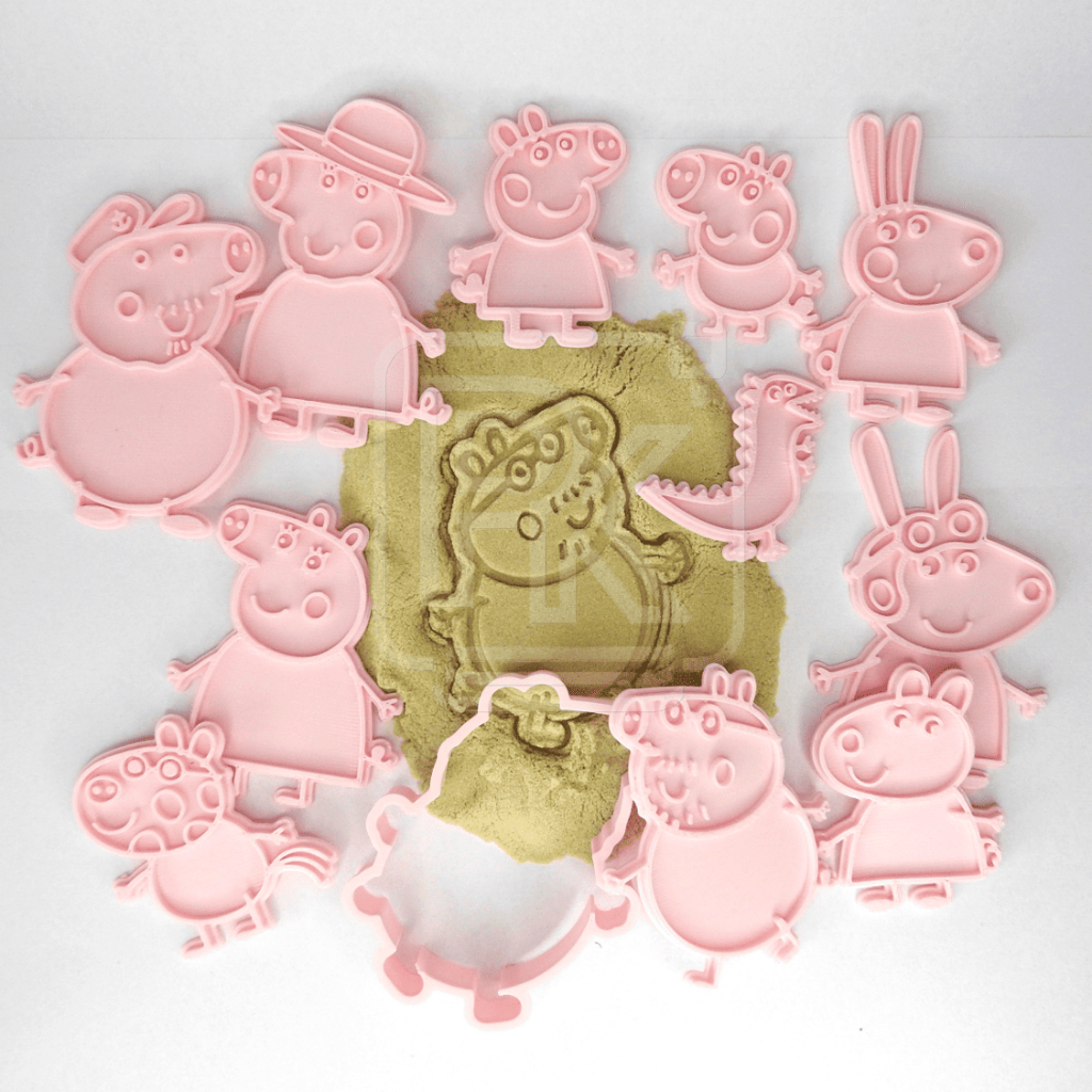 Kit 4 ou 11 Cortador e Marcador Peppa Pig– Forma e Molde de Biscoitos, Cookie, Massa p/ confeitaria