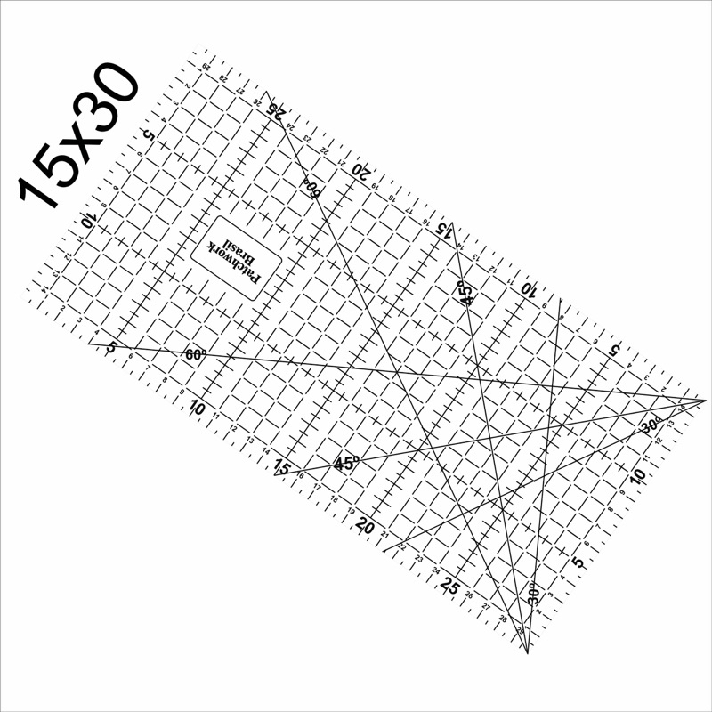 Régua 15x30 Cm Gravada A Laser Patchwork em Oferta na Shopee