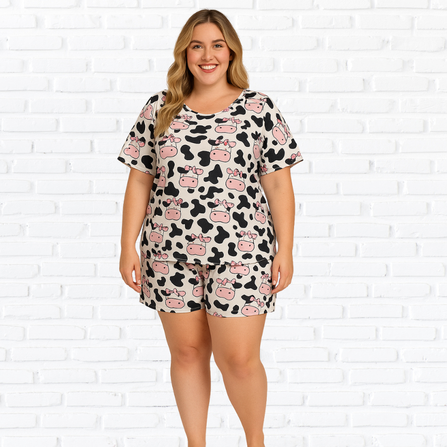 Pijama Baby Doll Suede Confortável Plus Size Camisa e Shorts em Oferta na Shopee