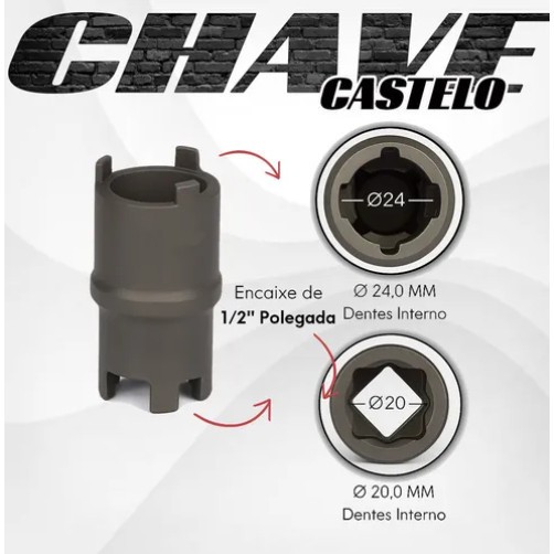Chave Dupla Castelo Bomba Óleo 20/24mm Titan 125 Fan 125 Titan 150 em Oferta na Shopee